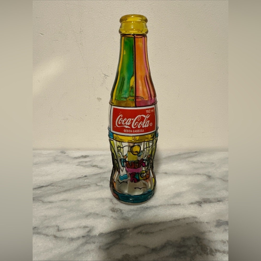 Multicolor Coca-Cola Glass Bottle Puerto Rico